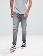 Hoxton Denim Skinny Jeans In Mid Gray - Gray