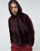 Asos Oversized Fleece Hoodie - Red