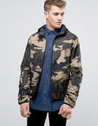Brave Soul Festival Camo Lightweight Wind Runner Jacket - Green