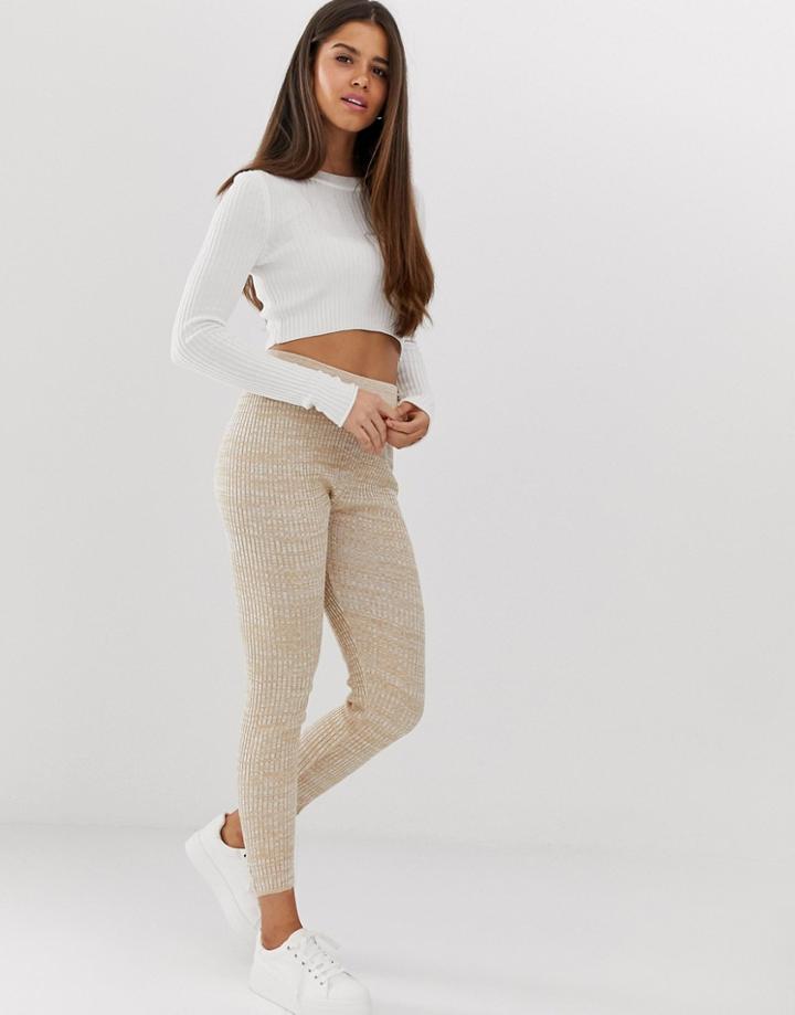 Asos Design Knitted Pants In Twist Yarn - Black