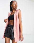 Heartbreak Longline Vest In Pink