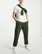 Hollister Utility Leg Logo Loose Sweatpants In Olive Green