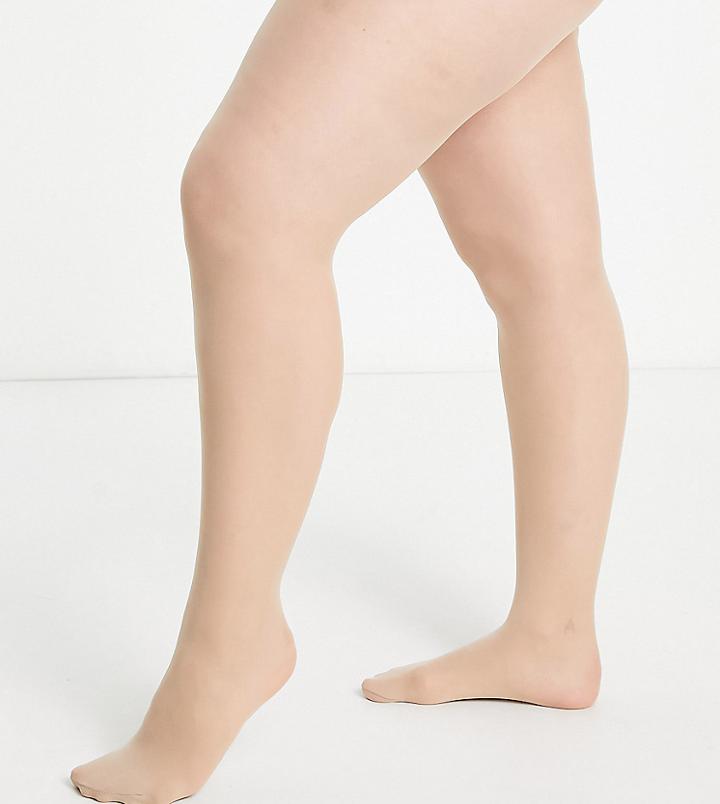 Asos Design Curve 50 Denier Recycled Blend Tights In Beige-neutral