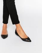 Steve Madden Evelyne Cut Out Flat Shoes - Black