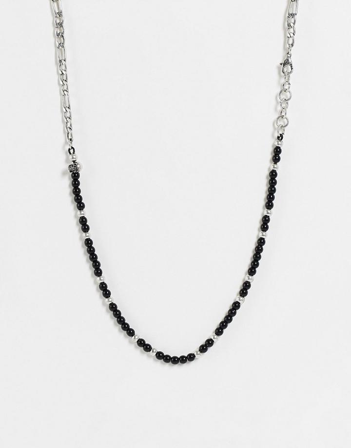 Bolongaro Trevor Metal Chain And Beaded Necklace In Silver