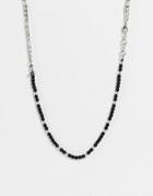 Bolongaro Trevor Metal Chain And Beaded Necklace In Silver
