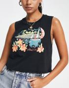 Volcom Crop Sleeveless T-shirt In Black