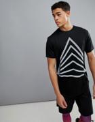 Asos 4505 Longline T-shirt With Reflective Triangle Print - Black