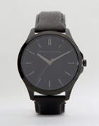 Armani Exchange Black Leather Watch Ax2148 - Black