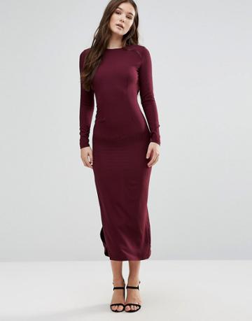 Twin Sister Long Sleeve Maxi Dress - Purple