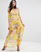 Traffic People Floral Maxi Dress - Yellow
