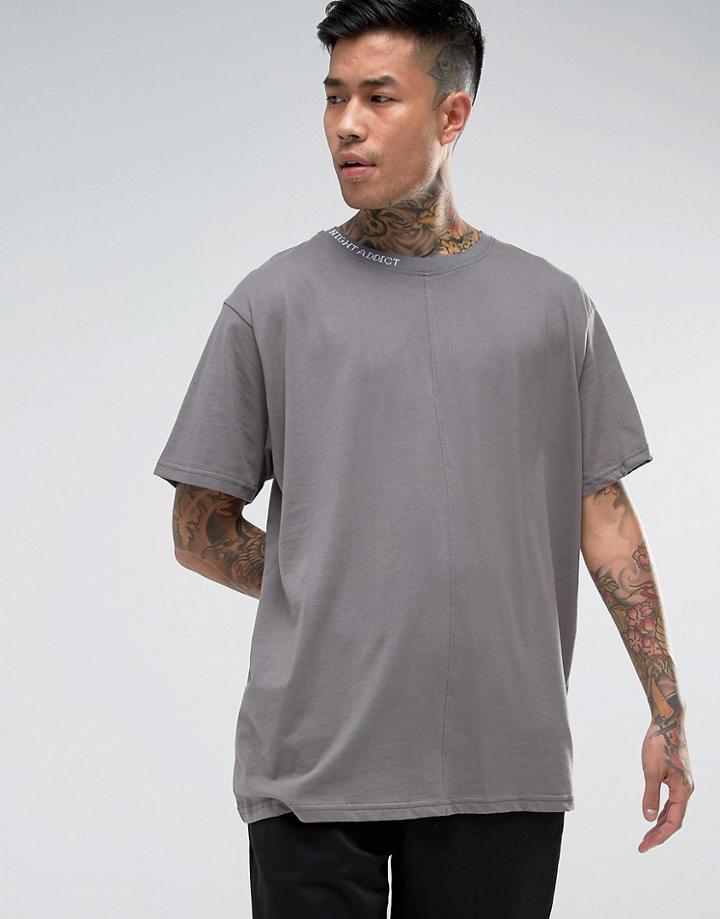 Night Addict Center Seam T-shirt - Gray