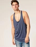 Asos Longline Racer Back Tank - Blue