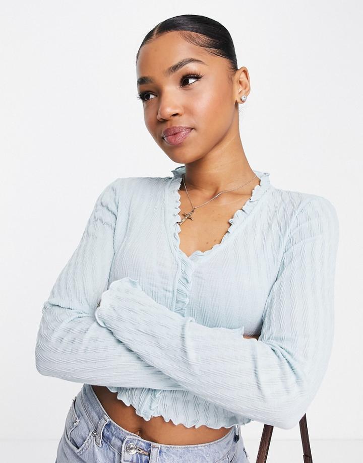 Urban Revivo Ribbed Cardigan In Light Blue