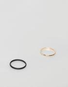 Asos Ditsy Ring Pack In Gold And Matte Black - Multi