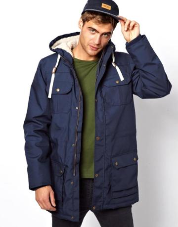 Solid Hooded Jacket With Borg Hood
