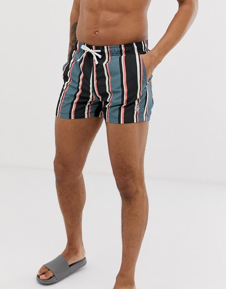Bershka Striped Swim Shorts - Multi
