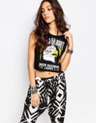 Rokoko Cropped Tank Tank With Rock Night Eagle Tour Print - Black