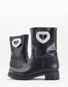Asos Design Gemma Embellished Wellie Boots In Black