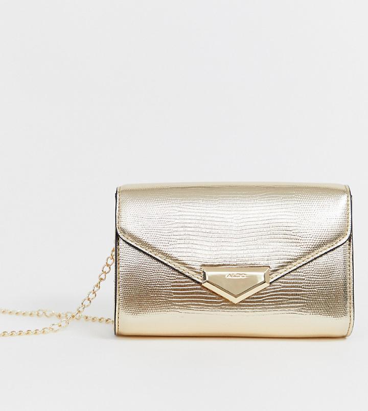 Aldo Guriava Clutch Bag With Chain - Gold