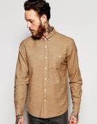 Asos Twill Shirt In Camel Marl In Regular Fit - Camel