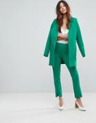 Y.a.s Cigarette Pant With Hem Detail - Green