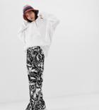 Weekday Wide Leg Pants In Black And White Forest Print - Multi