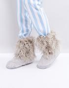 Bedroom Athletics Jean Short Faux Fur Boot - Gray