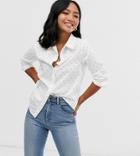 Brave Soul Petite Heart Print Shirt-white