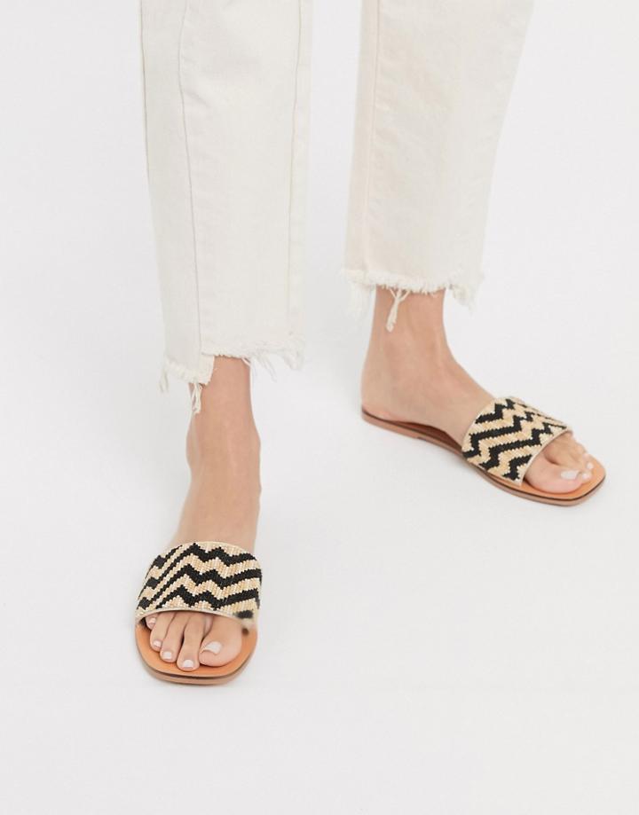 Asos Design Francis Beaded Sandal In Black And Cream-multi