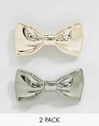 Asos Pack Of 2 Bow Hair Clips - Multi