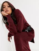Asos Design Two-piece Hoody In Fluffy Yarn-red