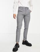 Jack & Jones Premium Super Slim Fit Stretch Wool Mix Suit Pants In Gray