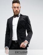 Only & Sons Super Skinny Suit Jacket In Cord - Black