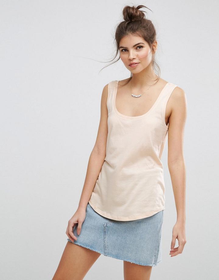 Asos The Ultimate Tank With Curved Hem - Orange