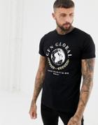 Good For Nothing Muscle T-shirt With Global Print In Black - Black