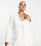 Ever New Curve Bridal Oversized Suit Blazer In Ivory - Part Of A Set-white