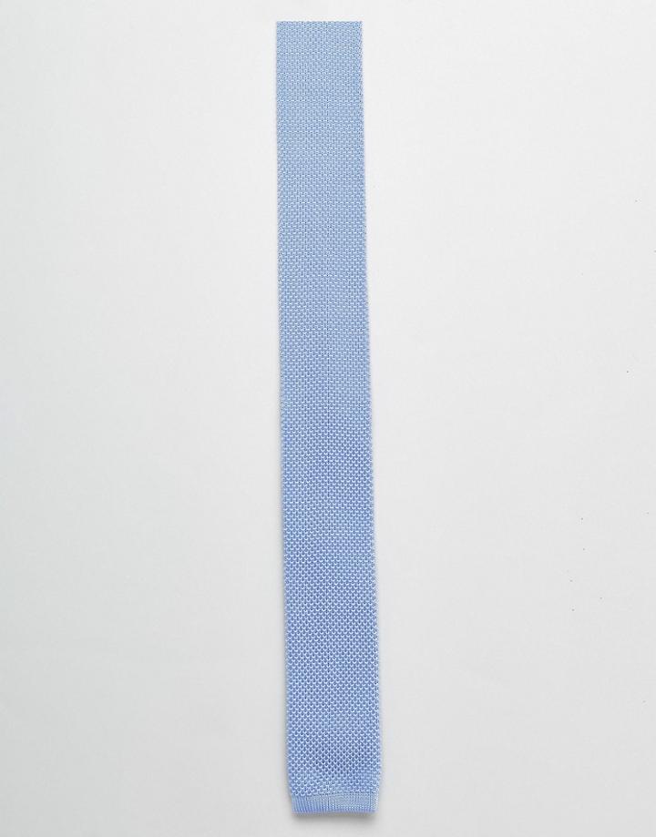 Noose & Monkey Knitted Tie - Blue
