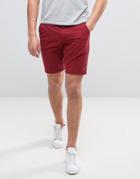 Farah Hawk Straight Chino Shorts In Red - Red