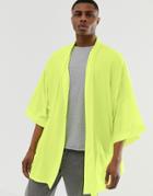 Asos Design Festival Oversized Kimono In Neon Green - Green