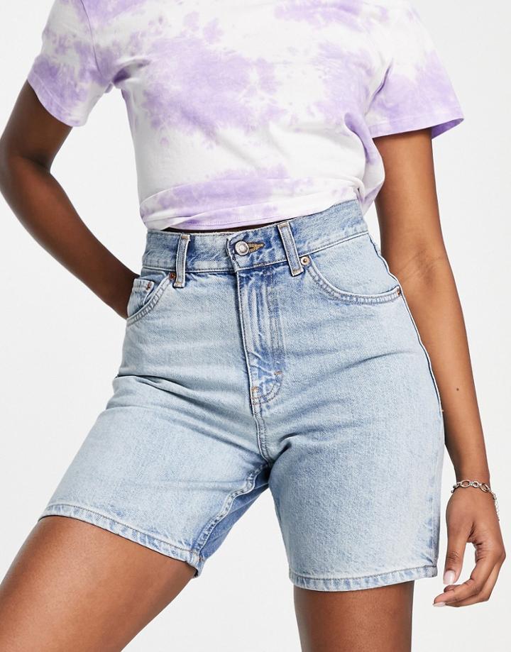 Topshop Ultimate Jean Short In Bleach-blues