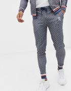 Gym King Skinny Joggers In Blue Shell Print - Blue