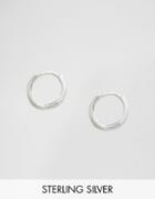 Asos Sterling Silver 9mm Chunky Hoop Earrings - Silver