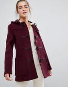 Gloverall Long Paneled Duffle Coat With Hood - Purple