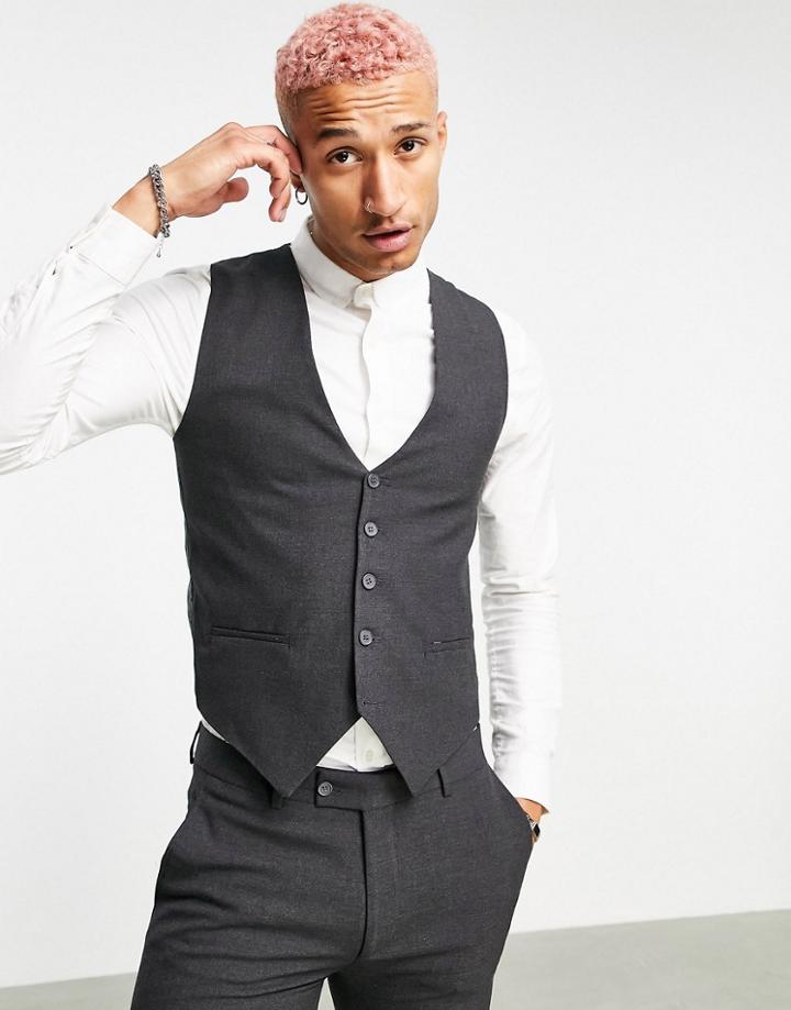 Bolongaro Trevor Plain Skinny Vest In Gray-grey