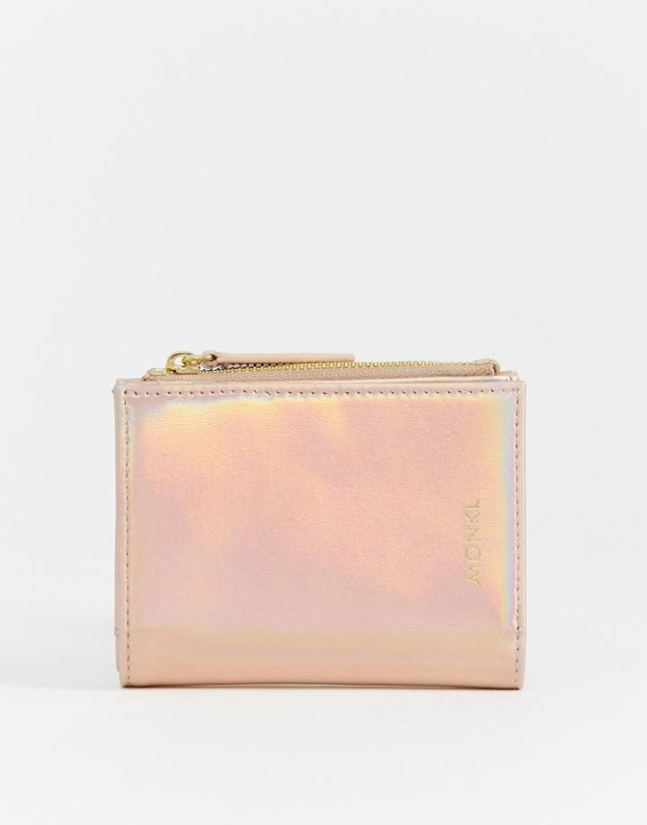 Monki Wallet In Metallic Pink - Pink