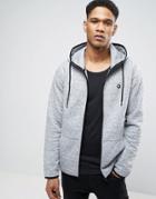 Jack & Jones Core Zip Hoodie With Quilted Stich Detail - Gray