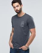 Only & Sons T-shirt In Crew Neck With Chest Embroidery - Gray