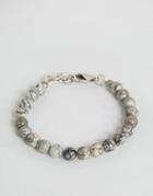 Seven London Marble Effect Beaded Bracelet In Gray/white - Gray
