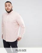 Farah Plus Brewer Slim Fit Oxford Shirt In Pink - Pink